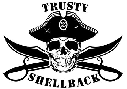Shop your 8 Inch Black Shellback Black Skull with Hat and Swords Sticker\Decal at Arizona Black Mesa.