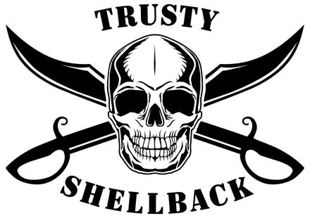 Shop your 8 Inch Black Shellback Black Skull with Swords Sticker\Decal at Arizona Black Mesa.