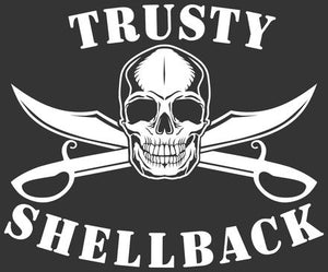 Shop your White Shellback White Skull with Crossbones Sticker\Decal at Arizona Black Mesa.