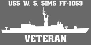 Shop for your White USS W. S. Sims FF-1059 sticker/decal at Arizona Black Mesa.