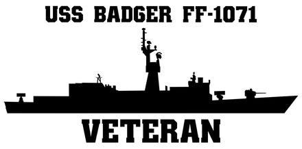 Shop for your Black USS Badger FF-1071 sticker/decal at Arizona Black Mesa.