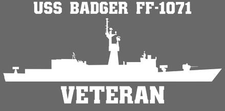 Shop for your White USS Badger FF-1071 sticker/decal at Arizona Black Mesa.