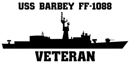 Shop for your Black USS Barbey FF-1088 sticker/decal at Arizona Black Mesa.