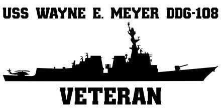 Shop for your Black USS Wayne E. Meyer DDG-108 sticker/decal at Arizona Black Mesa.
