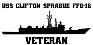 Shop for your Black USS Clifton Sprague FFG-16 sticker/decal at Arizona Black Mesa.