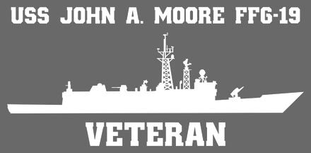 Shop for your White USS John A. Moore FFG-19 sticker/decal at Arizona Black Mesa.