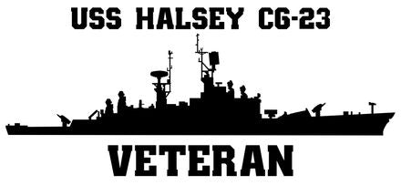 Quality detailed USS Halsey Black vinyl Decal/Sticker. Perfect for your car, van, truck, mirror or in your den.