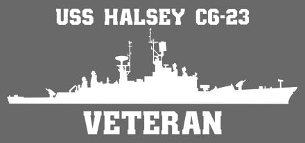 Quality detailed USS Halsey White vinyl Decal/Sticker. Perfect for your car, van, truck, mirror or in your den.