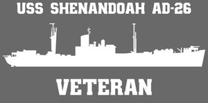 Shop for your White USS Shenandoah AD-26 sticker/decal at Arizona Black Mesa.
