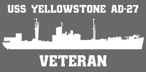 Shop for your White USS YellowStone AD-27 sticker/decal W\Helo Deck at Arizona Black Mesa.