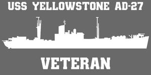 Shop for your White USS YellowStone AD-27 sticker/decal at Arizona Black Mesa.