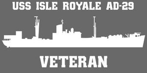 Shop for your White USS Isle Royale AD-29 sticker/decal W\Helo Deck at Arizona Black Mesa.