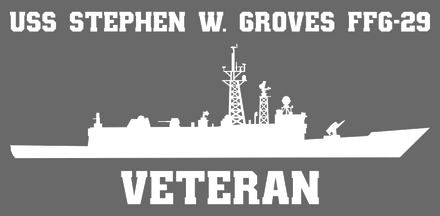 Shop for your White USS Stephan W. Groves FFG-29 sticker/decal at Arizona Black Mesa.