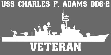 Shop for your White USS Charles F. Adams DDG-2 sticker/decal at Arizona Black Mesa.