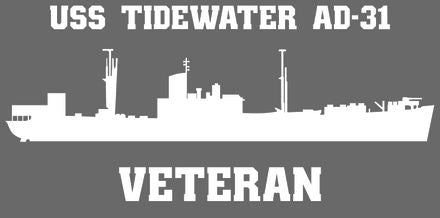 Shop for your White USS Tidewater AD-31 sticker/decal W\Helo Deck at Arizona Black Mesa.