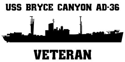 Shop for your Black USS Bryce Canyon AD-36 sticker/decal at Arizona Black Mesa.
