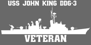 Shop for your White USS John King DDG-3 sticker/decal at Arizona Black Mesa.