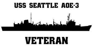 Shop for your Black USS Seattle AOE-3 sticker/decal at Arizona Black Mesa.