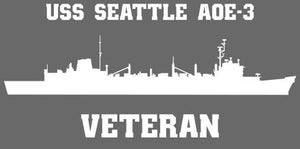 Shop for your White USS Seattle AOE-3 sticker/decal at Arizona Black Mesa.