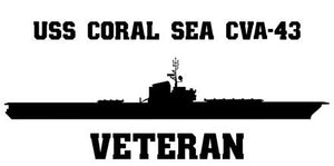 Shop for your Black USS Coral Sea CVA-43 sticker/decal at Arizona Black Mesa.