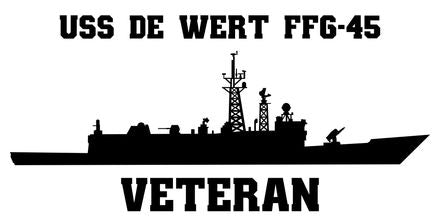 USS De Wert (FFG-45) Black Veteran Vinyl 10.5 Inch Sticker / Decal