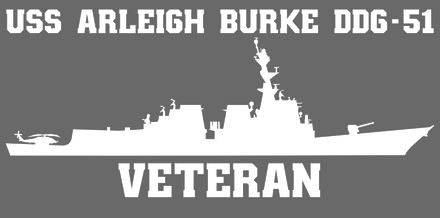 Shop for your White USS Arleigh Burke DDG-51 sticker/decal at Arizona Black Mesa.