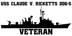 Shop for your Black USS Claude V. Ricketts DDG-5 sticker/decal at Arizona Black Mesa.