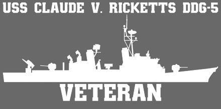 Shop for your White USS Claude V. Ricketts DDG-5 sticker/decal at Arizona Black Mesa.