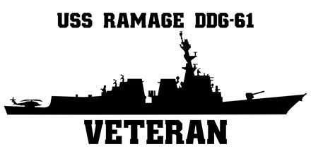 Shop for your Black USS Ramage DDG-61 sticker/decal at Arizona Black Mesa.