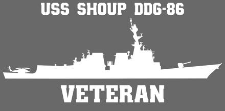 Shop for your White USS Shoup DDG-86 sticker/decal at Arizona Black Mesa.