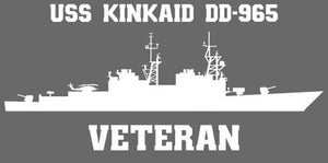 Shop for your White USS Kinkaid DD-965 (ASROC) sticker/decal at Arizona Black Mesa.