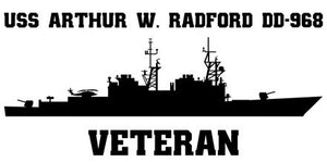 Shop for your Black USS Arthur W. Radford DD-968 (VLS) sticker/decal at Arizona Black Mesa.