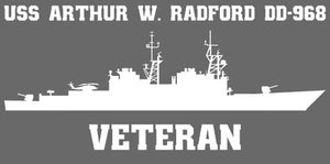 Shop for your White USS Arthur W. Radford DD-968 (VLS) sticker/decal at Arizona Black Mesa.