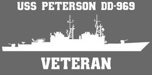 Shop for your White USS Peterson DD-969 (VLS) sticker/decal at Arizona Black Mesa.