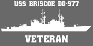 Shop for your White USS Briscoe DD-977 (VLS) sticker/decal at Arizona Black Mesa.