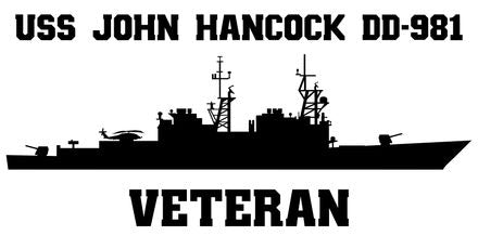 Shop for your Black USS John Hancock DD-981 (VLS) sticker/decal at Arizona Black Mesa.