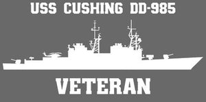 Shop for your White USS Cushing DD-985 (ASROC) sticker/decal at Arizona Black Mesa.