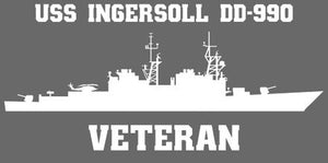 Shop for your White USS Ingersoll DD-990 (ABL) sticker/decal at Arizona Black Mesa.