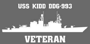 Shop for your White USS Kidd DDG-993 sticker/decal at Arizona Black Mesa.