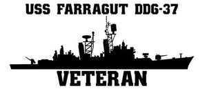 Shop for your Black USS Farragut DDG-37 sticker/decal at Arizona Black Mesa.
