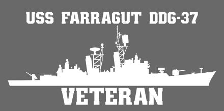 Shop for your White USS Farragut DDG-37 sticker/decal at Arizona Black Mesa.