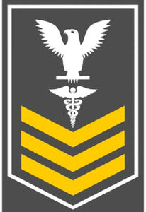 Shop for your White with Gold Stripes Sticker Decal Hospital Corpsmen First Class (HM1) at Arizona Black Mesa.