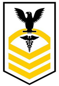 Shop for your Black with Gold Stripes Sticker Decal Hospital Corpsmen Chief (HMC) at Arizona Black Mesa.