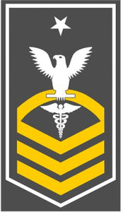Shop for your White with Gold Stripes Sticker Decal Hospital Corpsmen Senior Chief (HMSC) at Arizona Black Mesa.