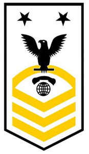 Shop for your Black with Gold Stripes Sticker Decal Interior Communications Electrician Master Chief (ICMC)