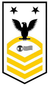 Shop for your Black with Gold Stripes Sticker Decal Postal Clerk Master Chief (PCMC) at Arizona Black Mesa.