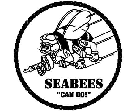 Shop  your Black Seabees Black Emblem Fighting Sticker\Decal at Arizona Black Mesa.